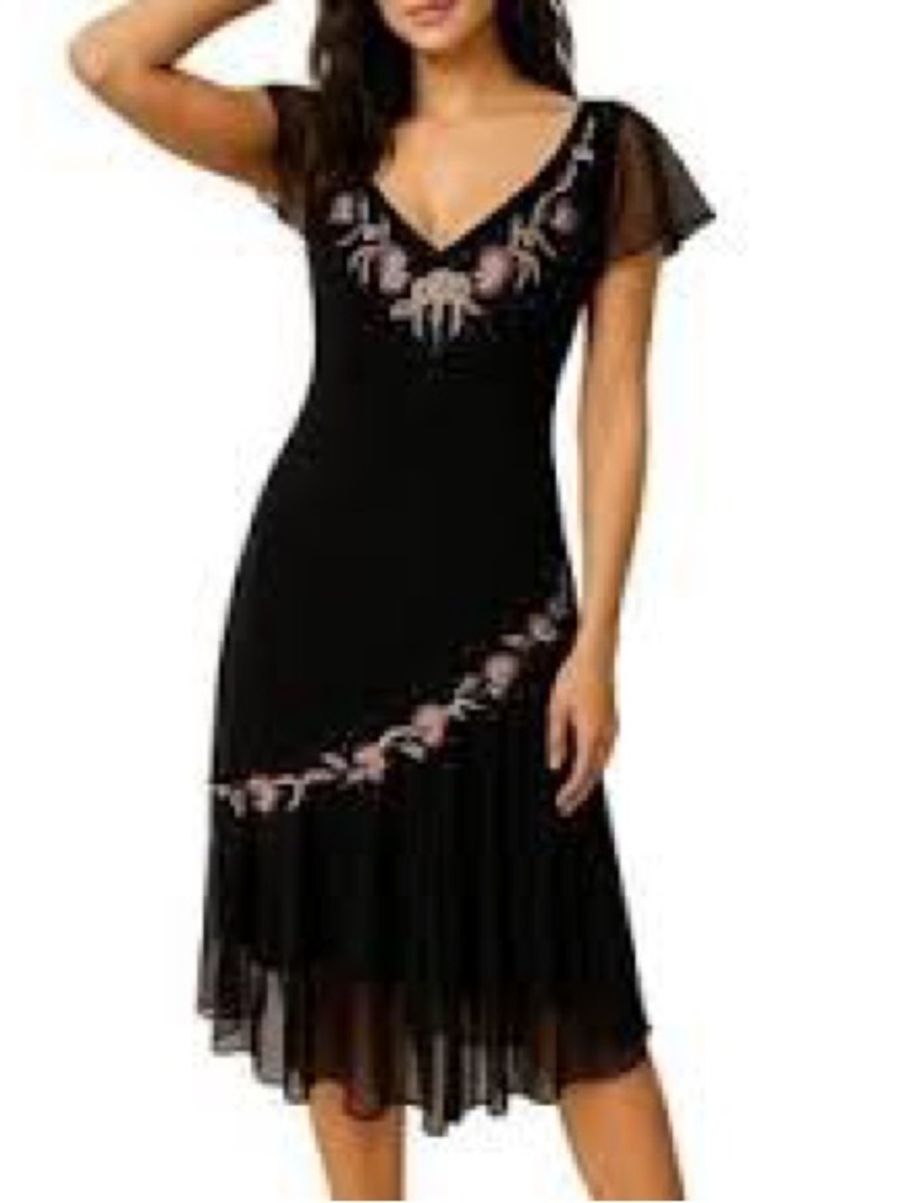 See comments for measurements. Pink Floral Embroidery. Was 128.00 Item # 11513